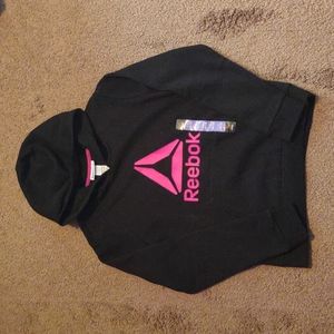 Girls pink and black Reebok hoodie, brand new with tags size 14/16